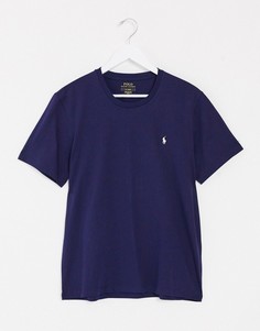 Темно-синяя футболка для дома с логотипом Polo Ralph Lauren-Темно-синий