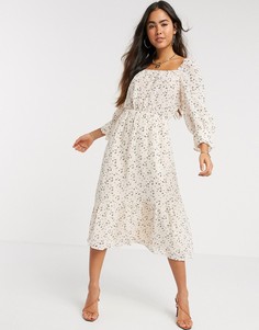 Платье миди с рукавами длиной три четверти Y.A.S-Мульти