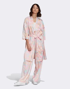 Розовое кимоно с принтом тай-дай adidas Originals-Розовый