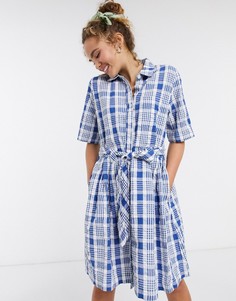 Платье-рубашка в клетку Monki-Мульти