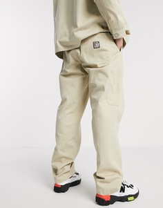 Светло-бежевые брюки в стиле милитари Obey-Светло-бежевый