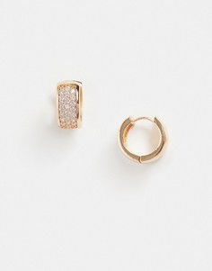 Золотистые серьги-кольца с кристаллами ASOS DESIGN-Золотой