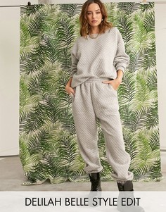 Стеганые джоггеры от комплекта ASOS DESIGN-Серый