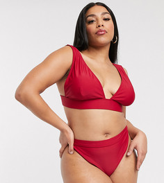 Эксклюзивные плавки бикини с завышенной талией South Beach Curve-Красный