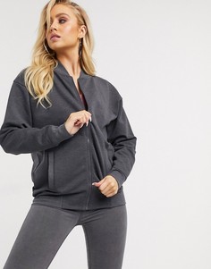 Темно-серый меланжевый бомбер ASOS DESIGN
