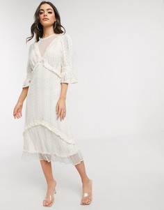 Кружевное платье миди Stevie May-Белый