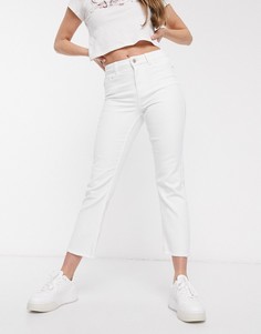 Белые расклешенные джинсы до щиколотки Pieces-Белый