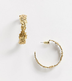 Серьги-кольца с цветочной отделкой и покрытием из 18-каратного золота Regal Rose-Золотой