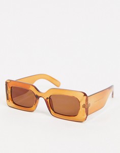 Коричневые солнцезащитные очки в квадратной оправе Pieces-Коричневый
