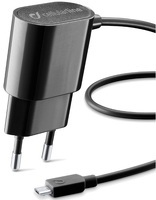 Сетевое зарядное устройство Cellular Line Micro USB, 1А, черный (CLBACHMICROUSBK)