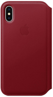 Чехол Apple Leather Folio для iPhone X (PRODUCT) Red (MRQD2ZM/A)