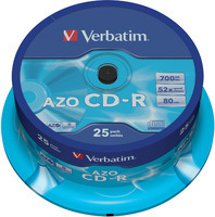 CD-R диски Verbatim 25 шт, 700 Мб, 48/52х (23942433521)