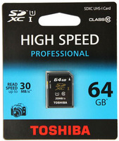 Карта памяти Toshiba SDXC 64Gb Сlass10 UHS-I (SD-T064UHS1)