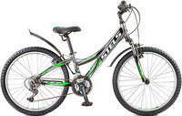 Велосипед Stels Navigator-440 V 24" V010 (2016), рама 11.5", черный/хром/зеленый (LU066621)