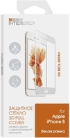 Защитное стекло с рамкой 3D InterStep Full Screen для Apple iPhone 8, White (IS-TG-IPHON83DW-000B202)