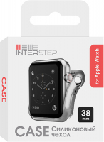 Чехол InterStep для Apple Watch, 38mm, спортивный Silver (HWE-AWC38MSL-NP0017O-K100)