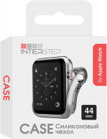 Чехол InterStep для Apple Watch, 44mm, спортивный Silver (HWE-AWC44MSL-NP0017O-K100)