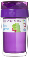 Термокружка для кофе Sistema To-Go Twist 'n' Sip Coffee, 315 мл Violet (21477)
