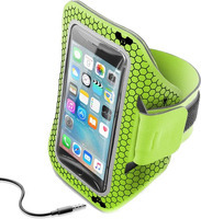 Спортивный наручный чехол Cellular Line Armband Running Lime (до 5,2")