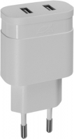 Сетевое зарядное устройство RIVACASE 2xUSB 3,4A (PS4123 W00)