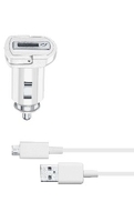 Автомобильное зарядное устройство Cellular Line Micro USB, 2A, белый (CBRSMKIT10WMUSBW)