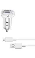 Автомобильное зарядное устройство Cellular Line Micro USB, белый (CBRSMKIT15WMUSBW)