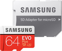 Карта памяти Samsung microSDXC Class 10 EVO+ 64Gb+SD adapter (MB-MC64GARU)