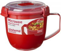 Кружка суповая Sistema Microwave Soup Mag, 900 мл Red (1141)