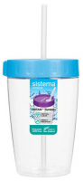 Стакан с трубочкой Sistema Hydrate 525 мл Blue (760)