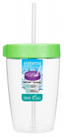 Стакан с трубочкой Sistema Hydrate 525 мл Green (760)