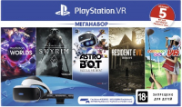 Шлем виртуальной реальности PlayStation VR + Words VR + The Elder Scrolls V Skyrim VR + Astrobot Rescue Mission VR + Resident Evil: Biohazard VR + Everybody’s Golf VR (CUH-ZVR2)