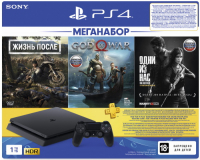 Игровая приставка PlayStation 4 1TB Жизнь после + God Of War + Одни из нас + PS Plus на 3 месяца (CUH-2208B)
