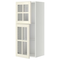 IKEA - МЕТОД Навесной шкаф с полками/2 стекл дв ИКЕА
