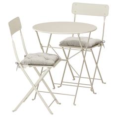 IKEA - САЛЬТХОЛЬМЕН Стол+2 складных стула,д/сада ИКЕА