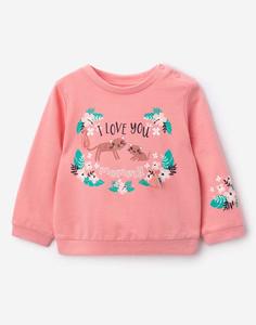 Розовый свитшот с рисунком для малышки Gloria Jeans
