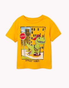 Жёлтая футболка с динозавром для мальчика Gloria Jeans