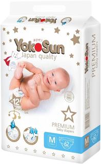 Подгузники YokoSun Premium M (5-10 кг) 62 шт.