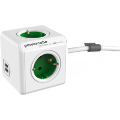 Сетевой удлинитель Allocacoc PowerCube Extended USB зеленый (1402GN)