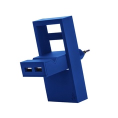 Зарядное устройство USBepower ROCK, 2 IN 1, 2 USB-A, Blue