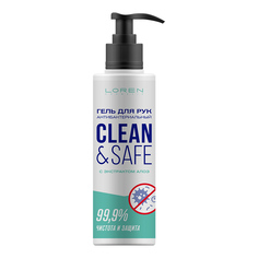 Гель для рук с антибактериальным эффектом Clean&Safe с экстрактом Алоэ Loren Cosmetic