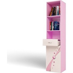 Стеллаж ABC-KING Princess левый розовый узкий