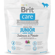 Сухой корм Brit Care Junior Large Breed Grain Free Salmon & Potato беззерновой с лососем и картофелем для юниоров крупных пород 1кг (132723) Brit*