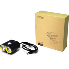 Фонарь велосипедный GACIRON передний V13 1600lm. 2диода.4режима, без аккум, USB, крепление на руль, алюм.черный.116гр