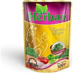 Паучи Herbax Курочка в соусе с морской капустой для кошек 100г