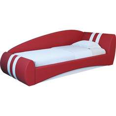 Кровать интерьерная Нижегородмебель и К Гольф 180 красный/белый 80х180 подъемный ортопед левая