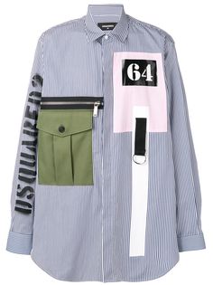 Dsquared2 рубашка в полоску с карманами