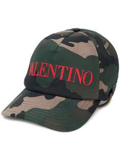Valentino камуфляжная кепка с вышитым логотипом