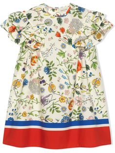 Gucci Kids платье с принтом Flora Festival