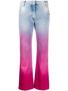 Off-White укороченные джинсы с эффектом деграде