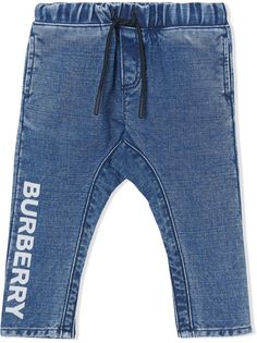 Burberry Kids джинсы с кулиской и логотипом